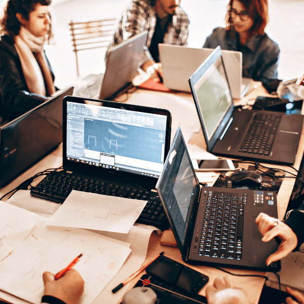 Team collaborating for web development in Dubai